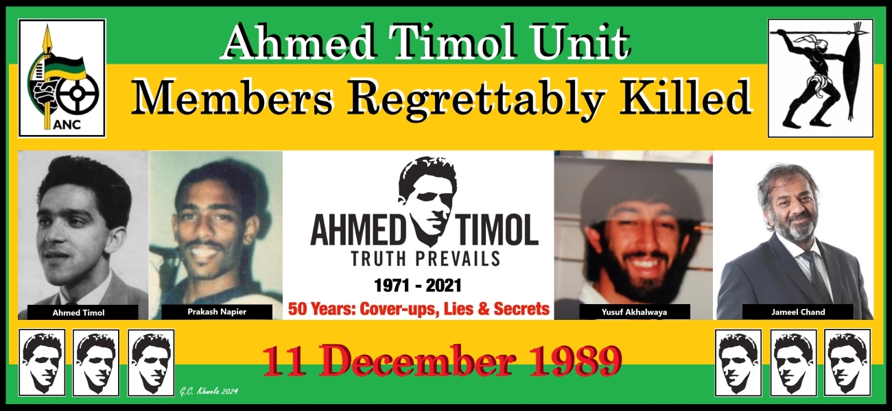 Read more about the article Ahmed Timol Unit Members Regrettably Killed