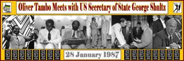 Oliver Tambo Meets with US Secretary of State George Shultz
