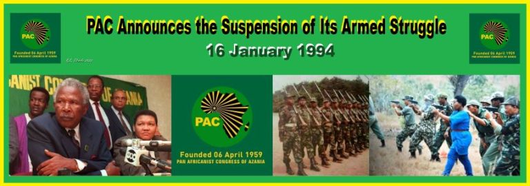 PAC Announces the Suspension of Its Armed Struggle – CASTRO KHWELA