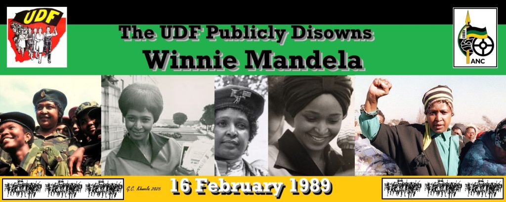 Read more about the article The UDF Publicly Disowns Winnie Mandela