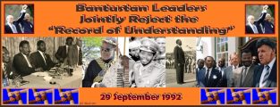 Bantustan Leaders Jointly Reject the Mandela-De Klerk “Record of Understanding”