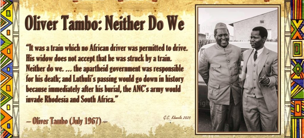 Read more about the article Oliver Tambo: Neither Do We