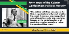 Forty Years of the Kabwe Conference: Political Maturity