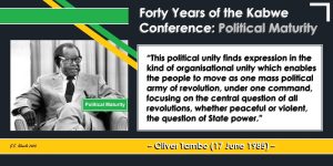 Read more about the article Forty Years of the Kabwe Conference: Political Maturity