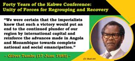 Forty Years of the Kabwe Conference: Unity of Forces for Regrouping and Recovery