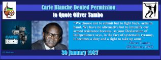 Carte Blanche Denied Permission to Quote Oliver Tambo