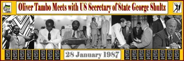 Oliver Tambo Meets with US Secretary of State George Shultz