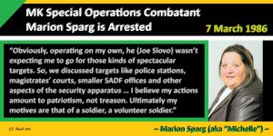 MK Special Operations Combatant Marion Sparg is Arrested