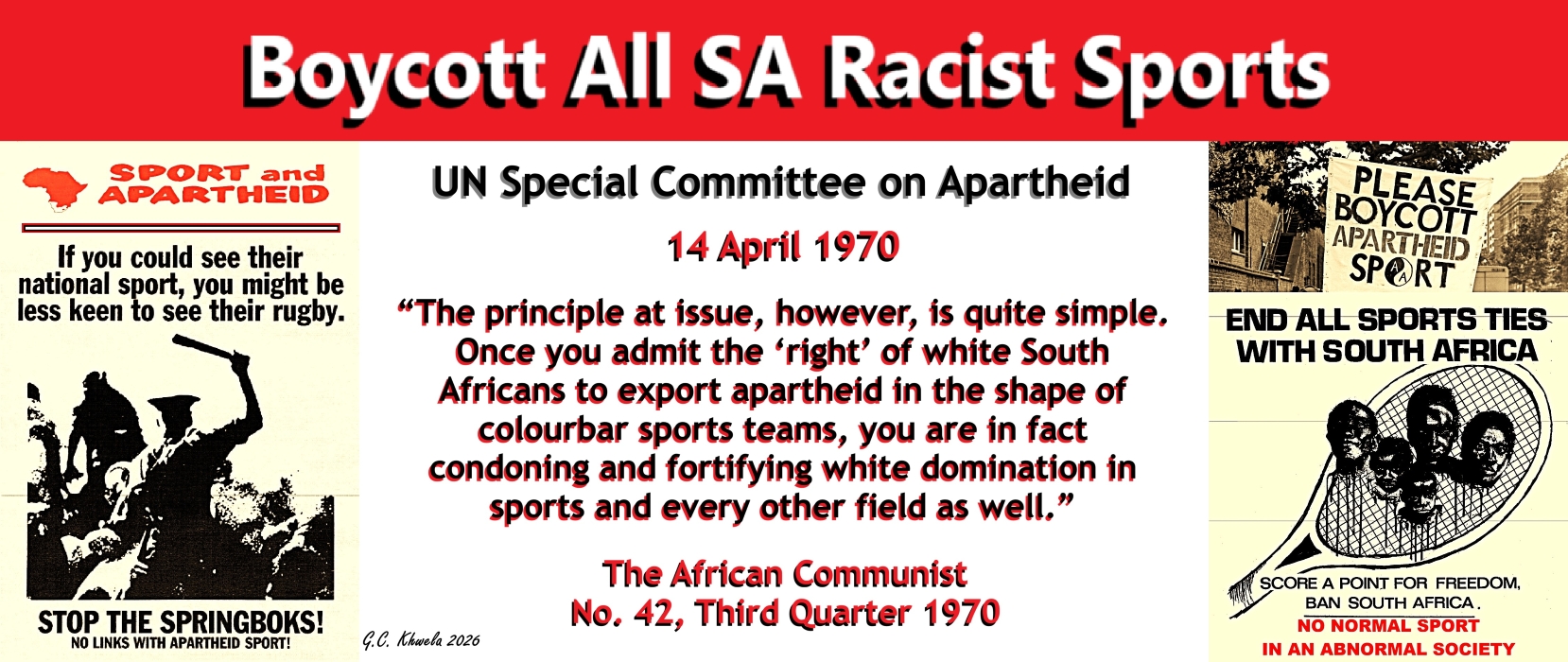 Read more about the article Boycott All SA Racist Sports: UN Special Committee on Apartheid