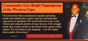 Commander Lizo Bright Ngqungwana of the Western Cape