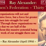 Ray Alexander: Women’s Federation – Thirty Years