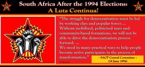 South Africa After the 1994 Elections: A Luta Continua!