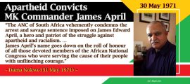 Apartheid Convicts MK Commander James April