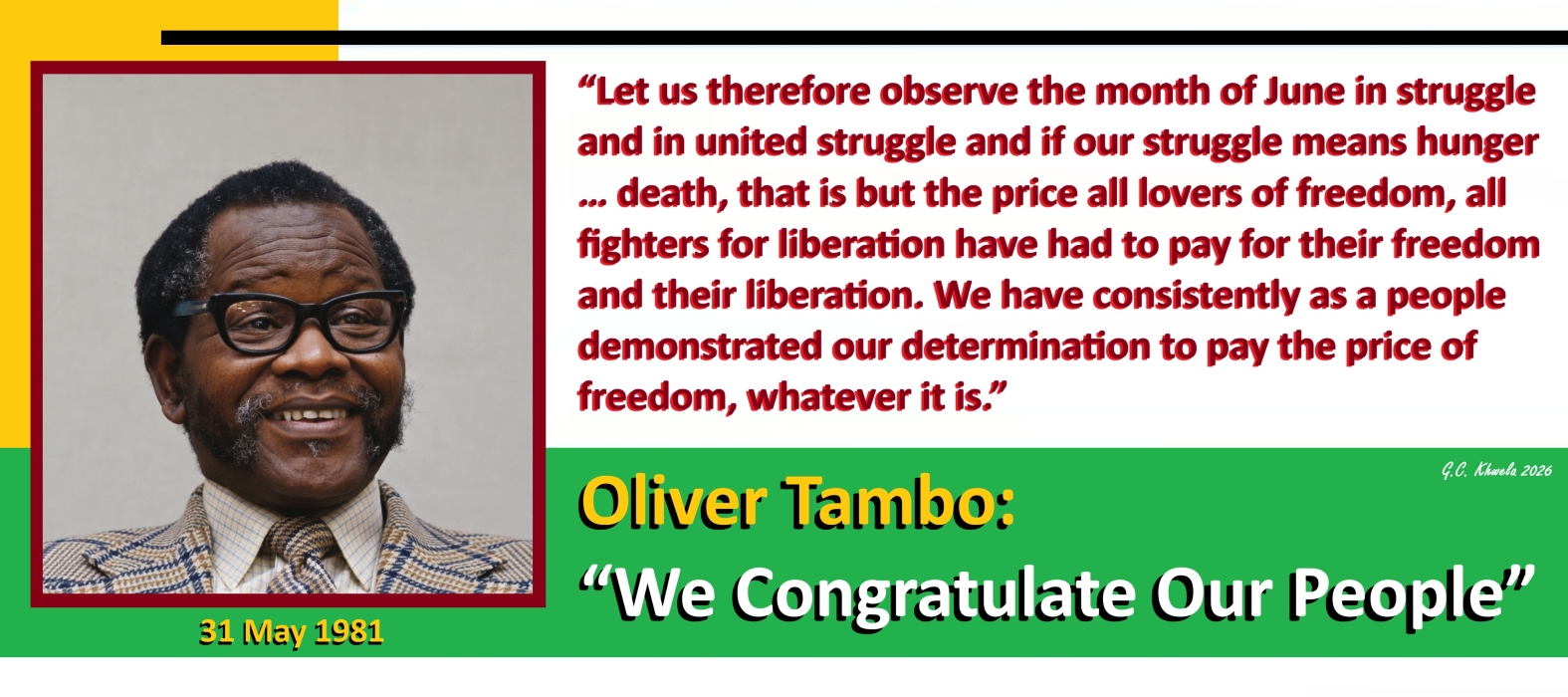 Read more about the article Oliver Tambo: “We Congratulate Our People”
