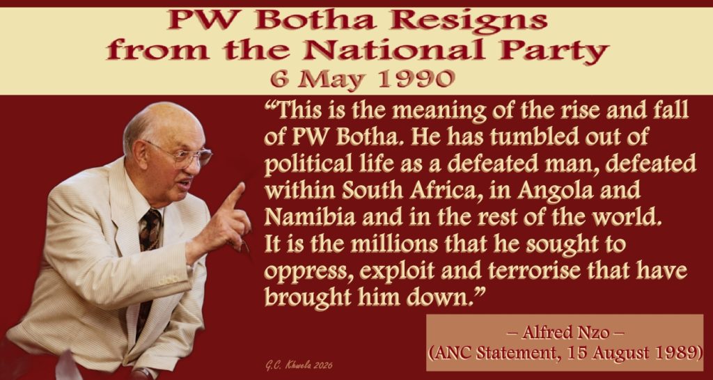 PW Botha Resigns from the National Party – CASTRO KHWELA