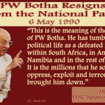 PW Botha Resigns from the National Party