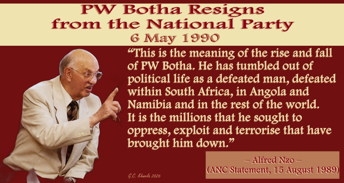 Read more about the article PW Botha Resigns from the National Party