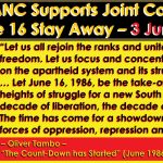 ANC Supports Joint Call for June 16 Stay Away