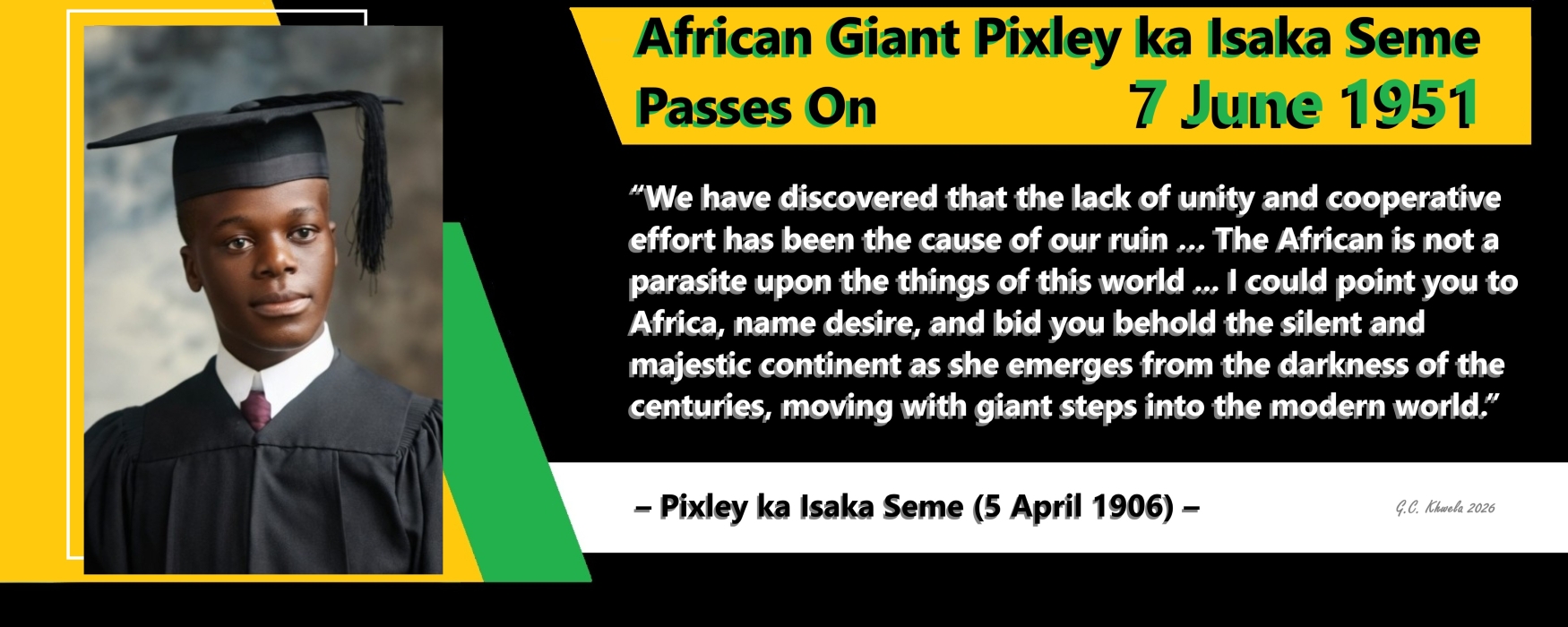 You are currently viewing African Giant Pixley ka Isaka Seme Passes On