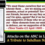 Attacks on the ANC in Lusaka in 1989: A Tribute to Sahdhan Naidoo