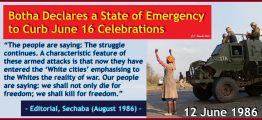 Botha Declares a State of Emergency to Curb June 16 Celebrations