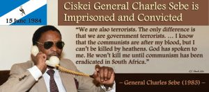 Ciskei General Charles Sebe is Imprisoned and Convicted