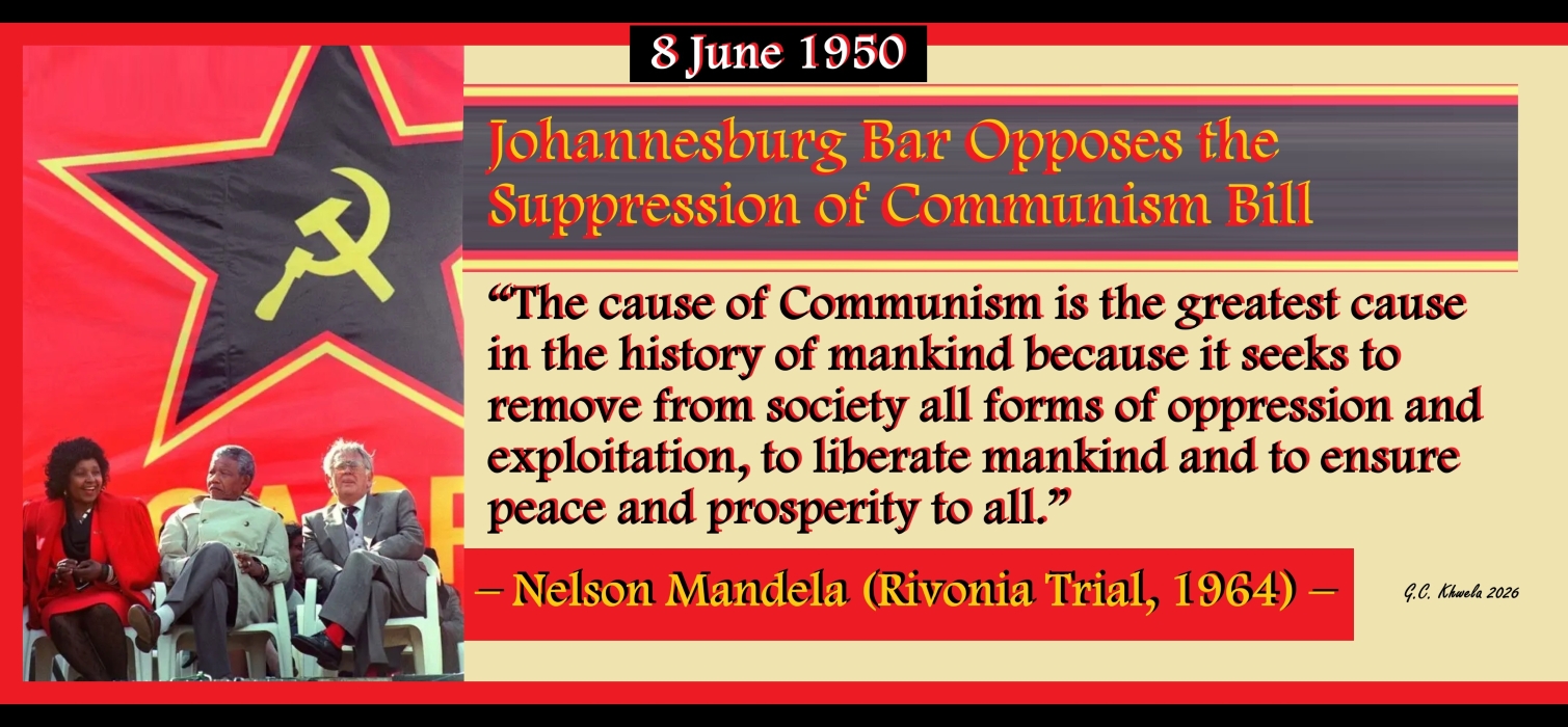 Read more about the article Johannesburg Bar Opposes the Suppression of Communism Bill