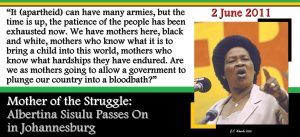 Mother of the Struggle: Albertina Sisulu Passes On in Johannesburg