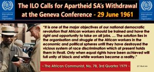 The ILO Calls for Apartheid SA’s Withdrawal at the Geneva Conference