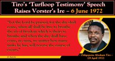 Tiro’s ‘Turfloop Testimony’ Speech Raises Vorster’s Ire