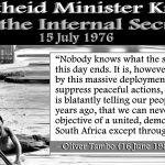 Apartheid Minister Kruger Amends the Internal Security Act