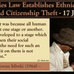 Bantu Authorities Law Establishes Ethnic Fragmentation, Land and Citizenship Theft