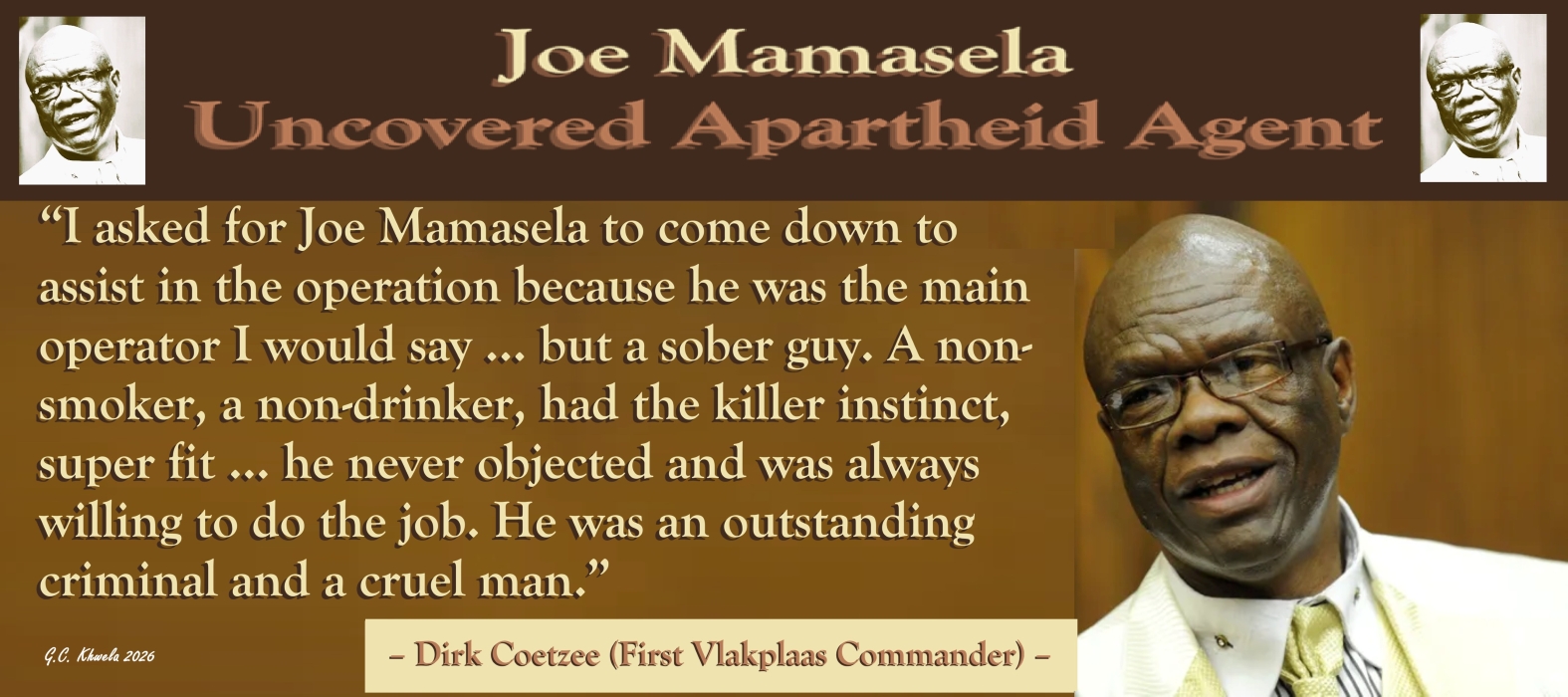 Read more about the article Joe Mamasela Uncovered Apartheid Agent
