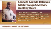 Kenneth Kaunda Rebukes British Foreign Secretary Geoffrey Howe