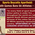 Sports Boycotts Apartheid: Commonwealth Games Bans SA Athletes