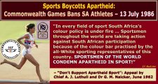 Sports Boycotts Apartheid: Commonwealth Games Bans SA Athletes